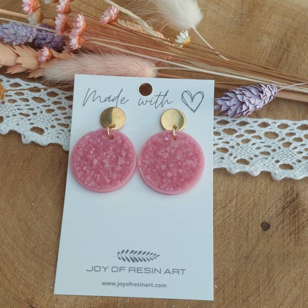 Oorstekers DIDI Druzy S  Pretty in Pink