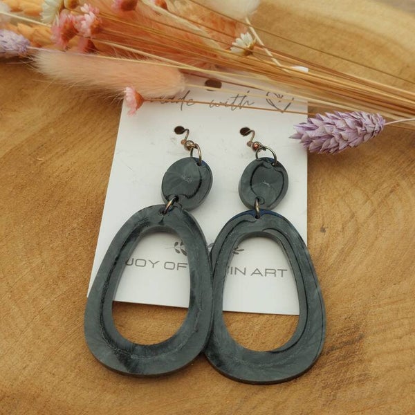 Oorhangers MAE Zwart gemarmerd