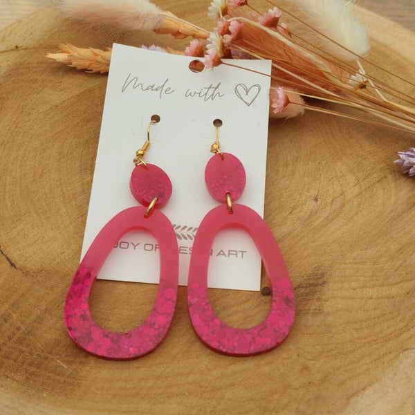 Oorhangers MAE Magenta Glitter