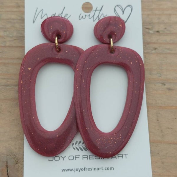 Oorstekers ARTIE Wijnrood