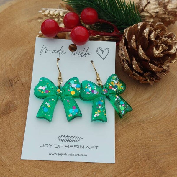 Oorhangers Vintage Christmas Bow