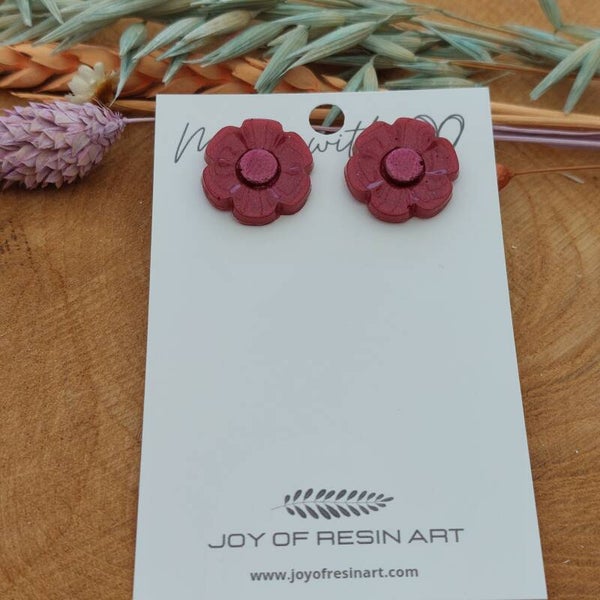 Oorstekers FLORI Bordeaux Bloom