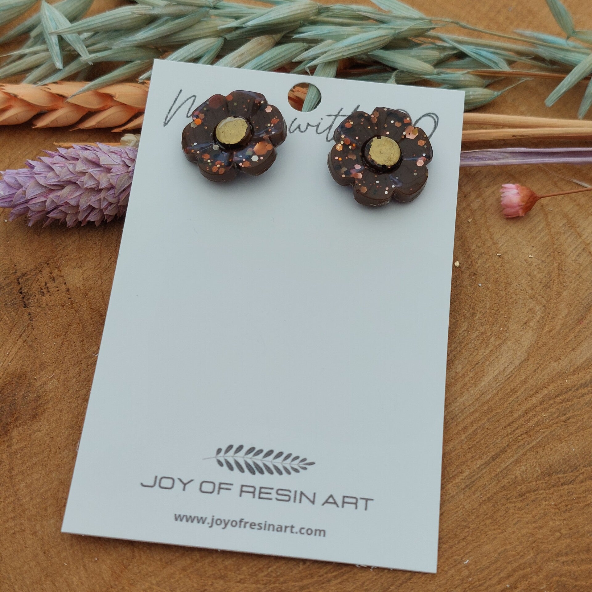 Oorstekers FLORI Espresso Elegance