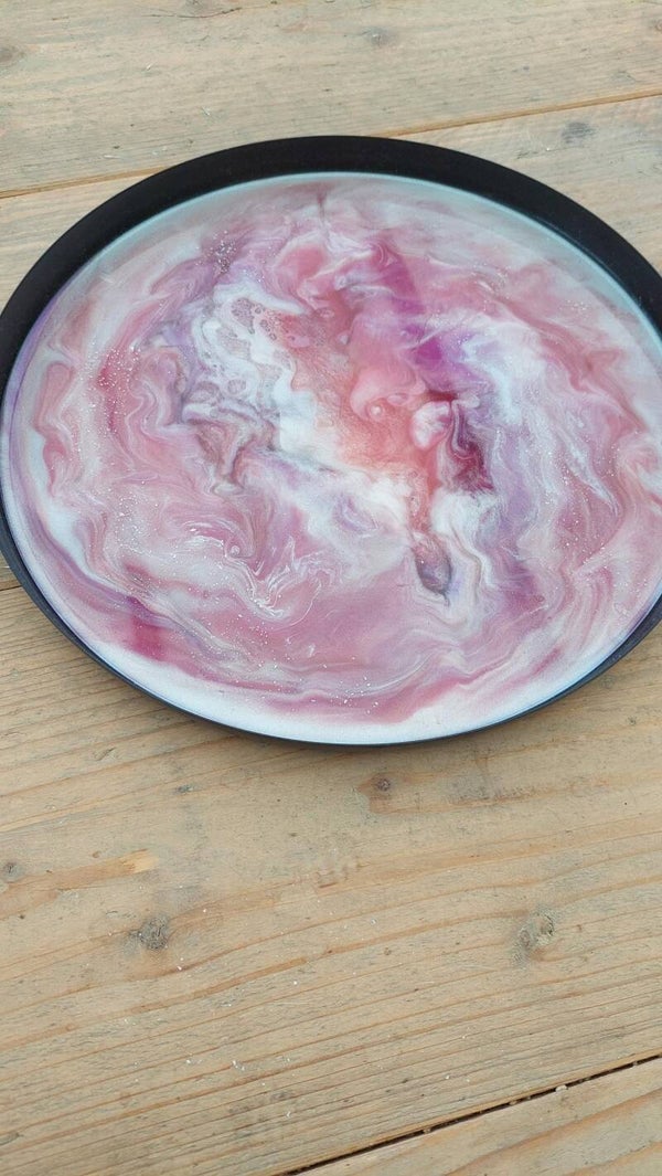 Dienblad 24cm zwart/rozetinten