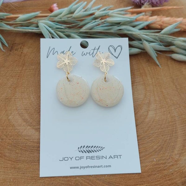 Oorstekers DIDI XS Nights in White Satin with flowers