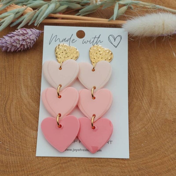 Oorstekers LULU Trio L Shades of Pink