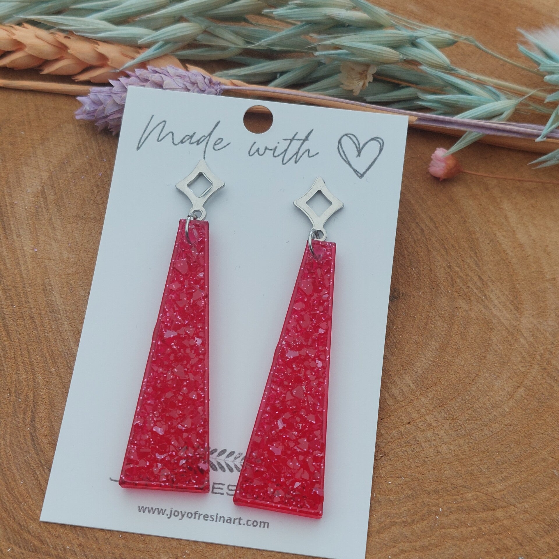 Oorstekers AURA L Hot Pink