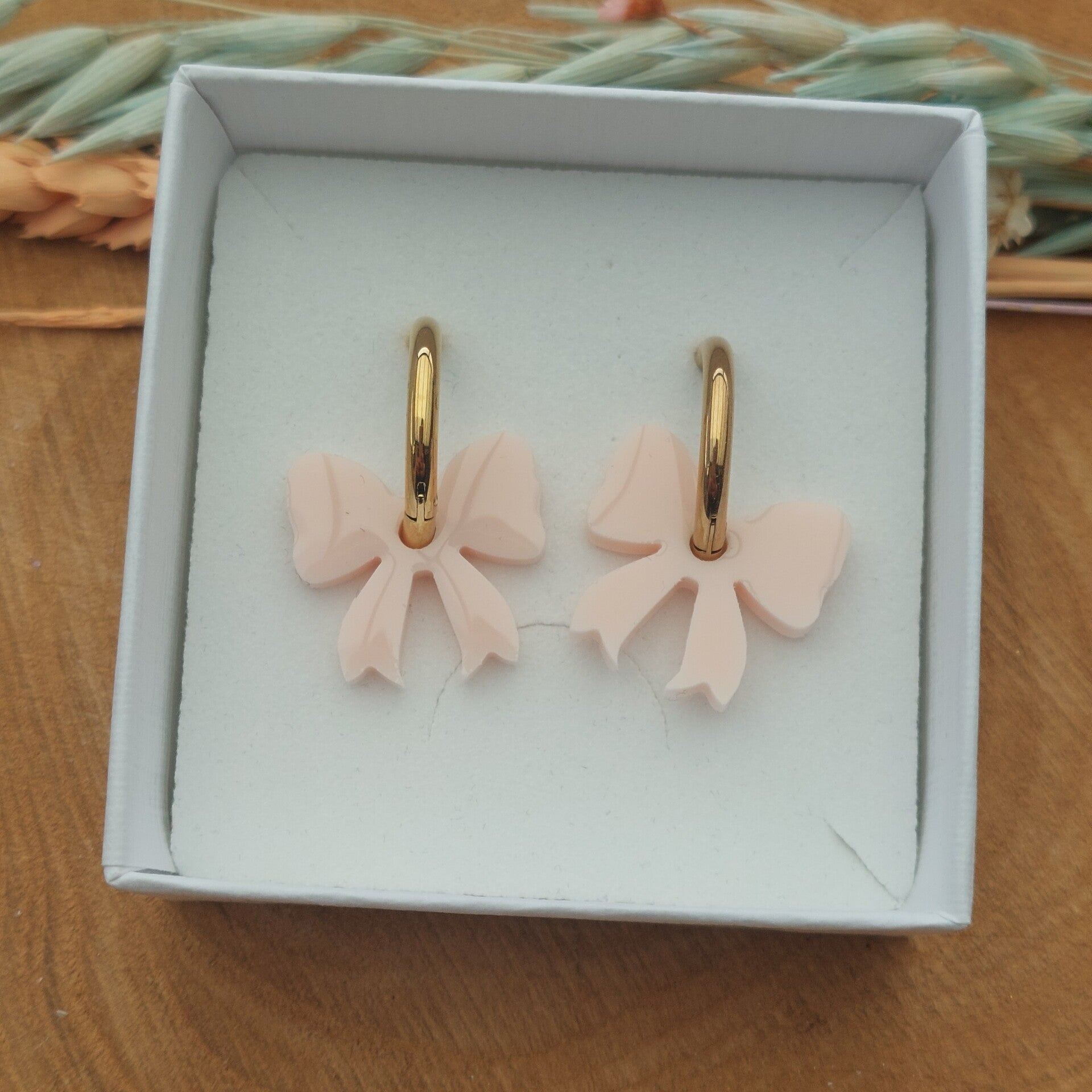 Oorringen S goud Belle Pastel Pink