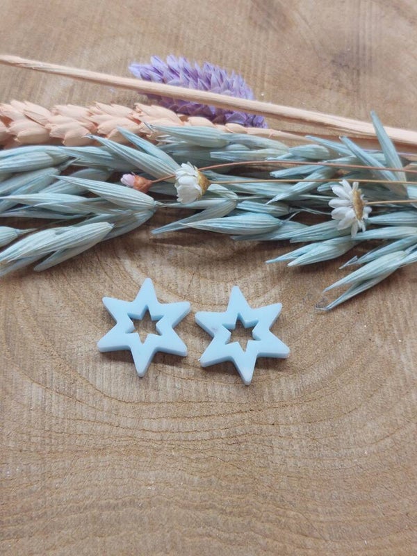 Resin bedeltjes STELLA Pastelblauw