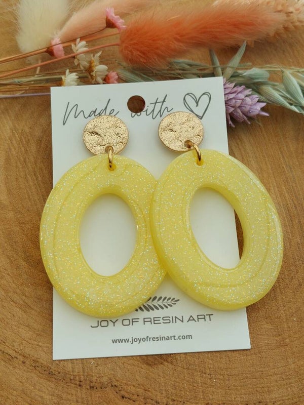 Oorstekers NOVA II Yellow Sparkle