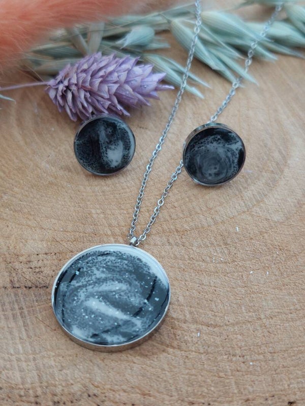 DOTTI set Zwart/wit/zilverkleur