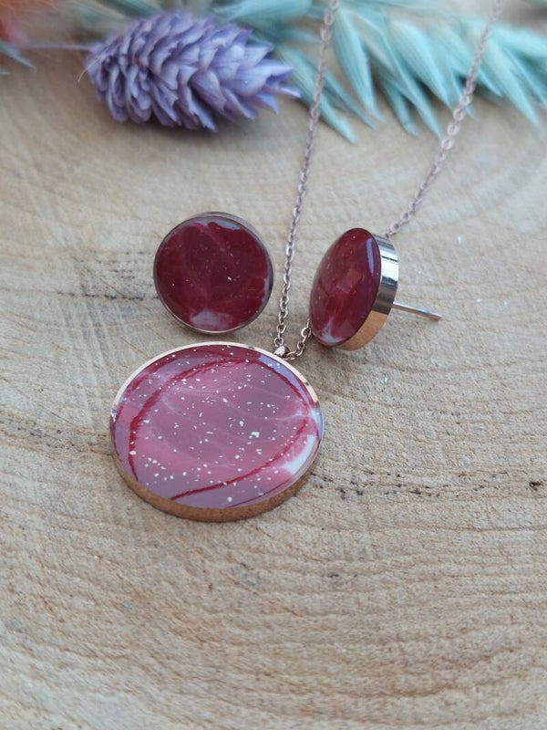 DOTTI set Wijnrood/rosegold