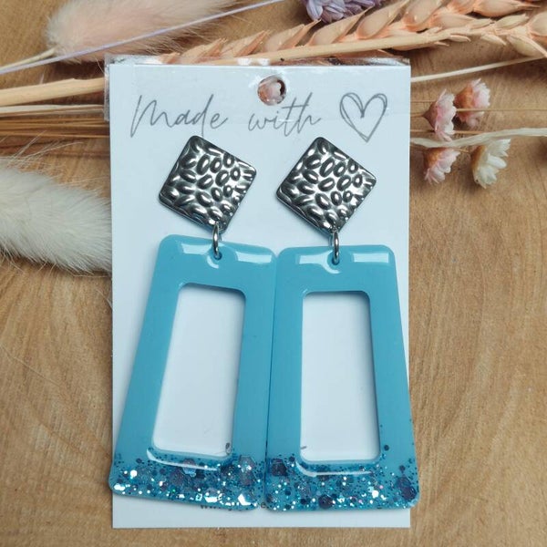 Oorstekers PIXIE Denim blue glitter
