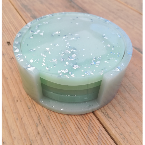 Set van 4 onderzetters met houder Mint
