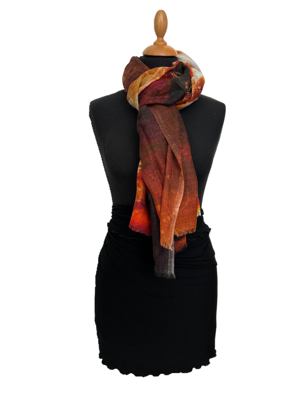 HIGHFIELD SHAWL  100% WOL, DESSIN “DIEREN” 90CM X 190CM, KLEUR MULTICOLOR Code:282
