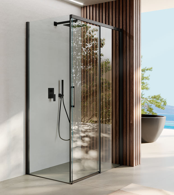 BOX DOCCIA ADELE 80X120 DESTRO TRASPARENTE CARBON