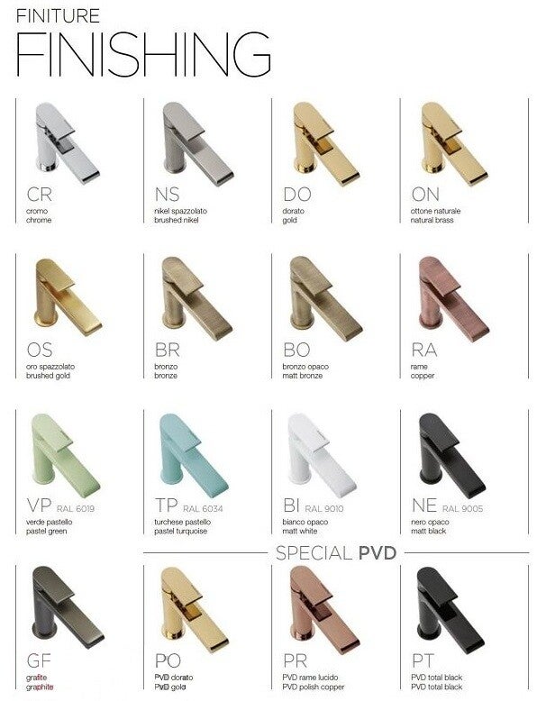 FINITURE DISPONIBILI A RICHIESTA