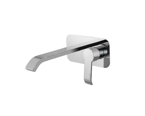 9643SCCR MONOCOMANDO INCASSO C/PIASTRA UNICA E BOCCA CM 19,5 CROMO CON SCARICO CLICK-CLACK