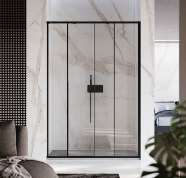 PORTA DOCCIA STELLAR 120 DX TRASPARENTE CARBON