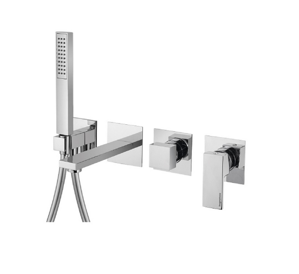 9101 MONOCOM. INCASSO VASCA CON BOCCA E KIT DUPLEX CROMO