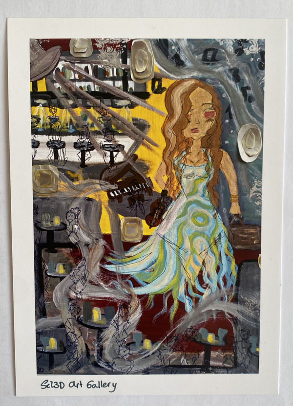 "The Girl On Her Own" 18x13cm Print Card