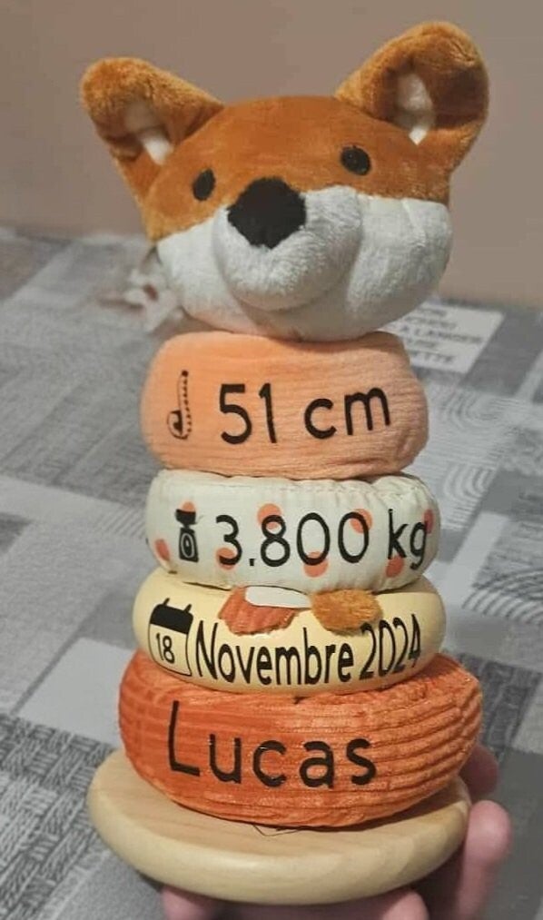 🎨 Culbuto tour empilable personnalisé – jouet d’éveil