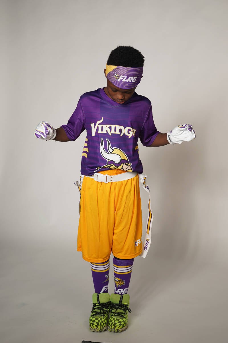 NFL Flag photoshoot Vikings Boy
