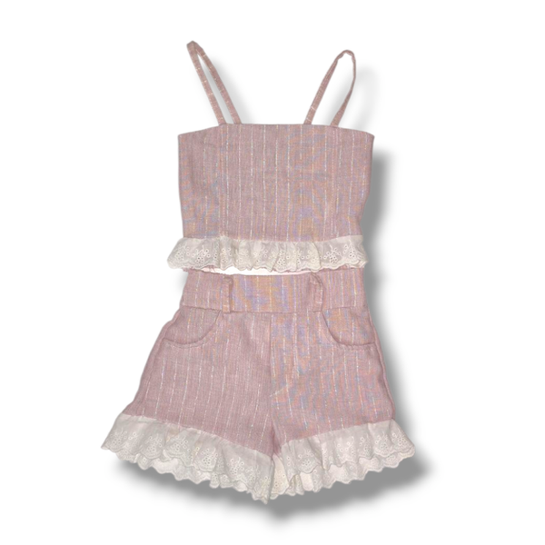 Meisjes ruffelset roze