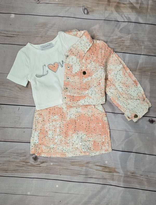 3-delig love set glitter