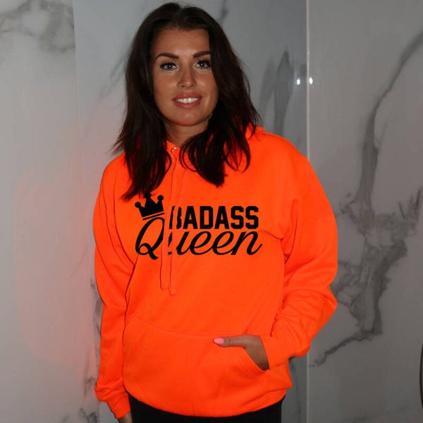 Electric oranje hoodie Badass Queen