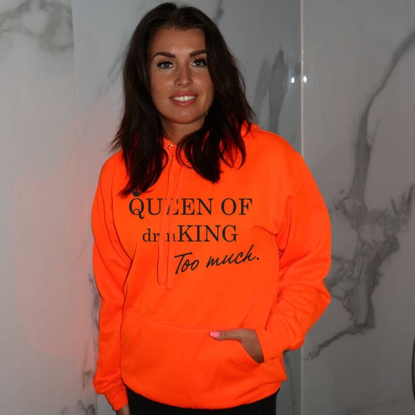 Electric oranje hoodie DRINKING