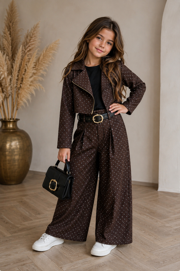 2-delige sparkle set - bruin