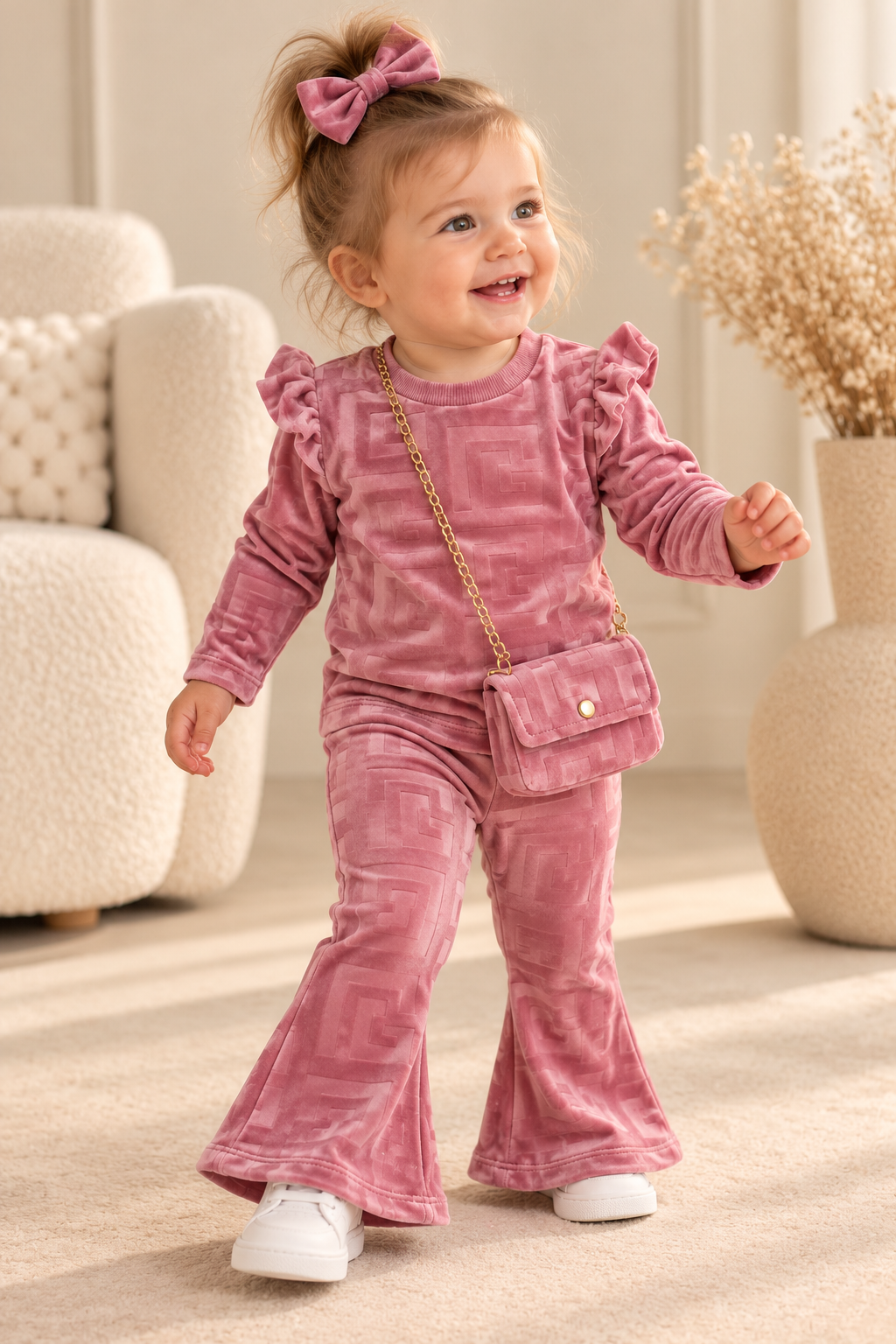 Velvet set 3-delig / roze