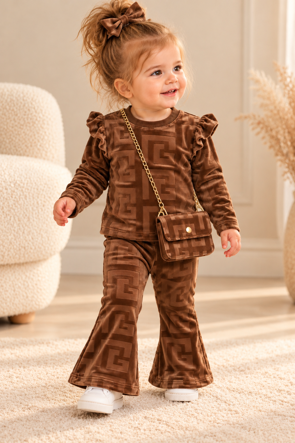 Velvet set 3-delig / bruin