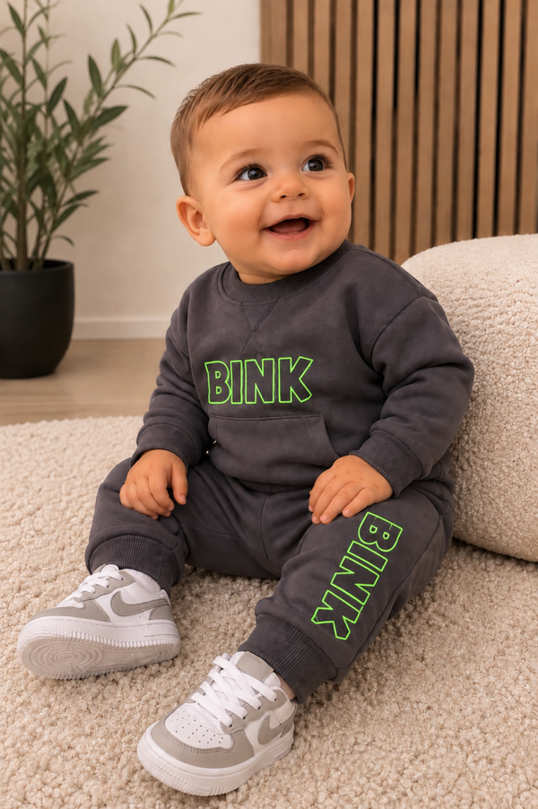 Huispak Bink  - antraciet met neon groen