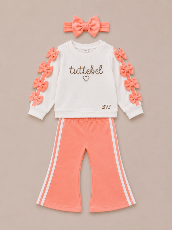 Tuttebel pak met strikjes - peach