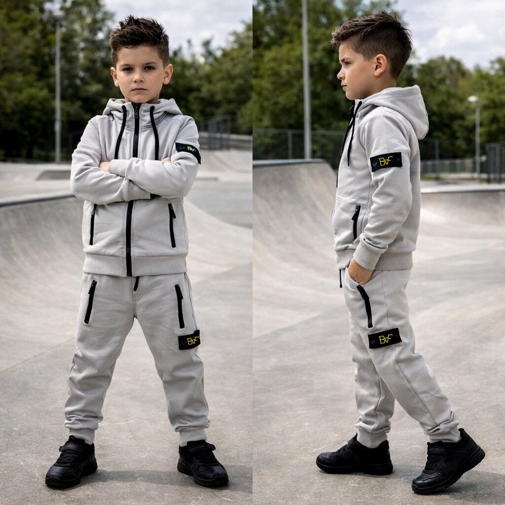 Joggingpak met logo - grijs