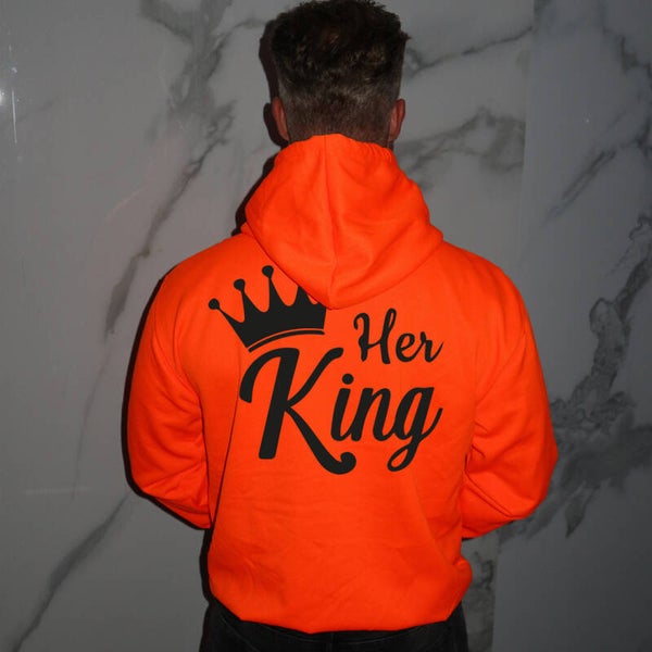 Electric oranje hoodie HER KING