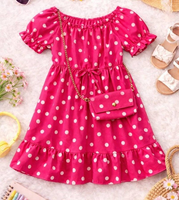 Baby jurkje - roze met stip