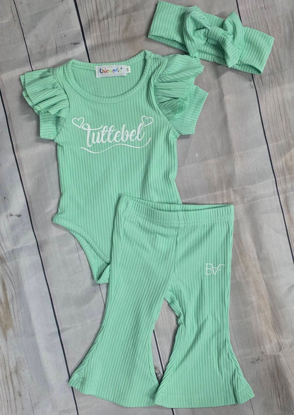 Meisjes tuttebel flair set mint