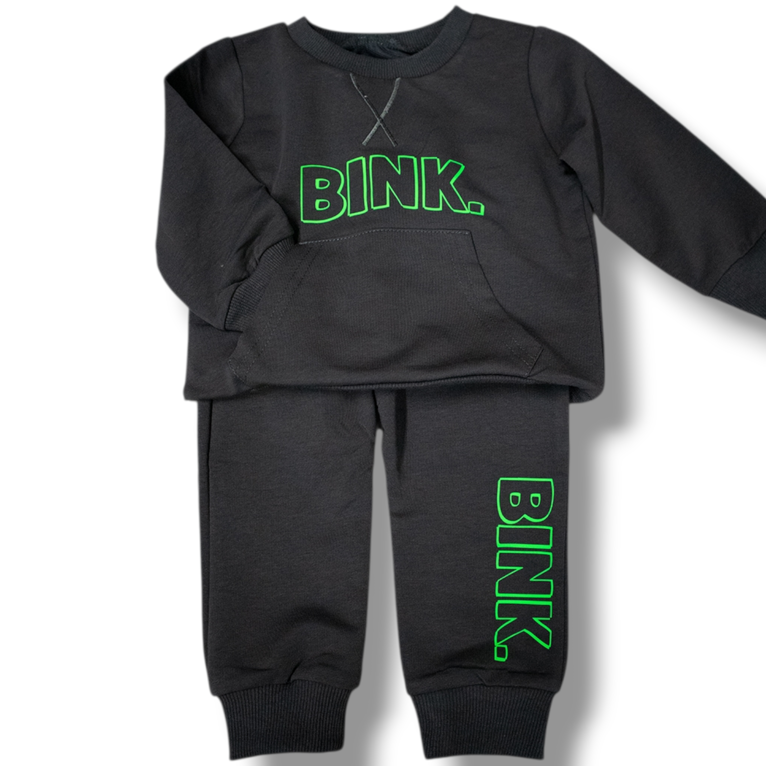 Huispak Bink  - antraciet met neon groen