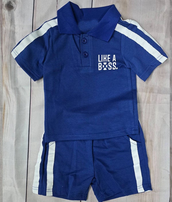 Polo set like a boss - blauw