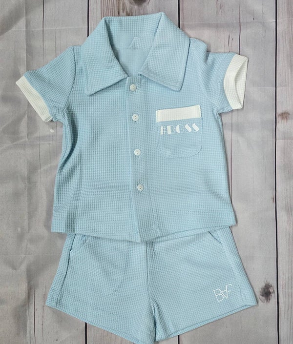 Polo set #boss - Blauw/wit