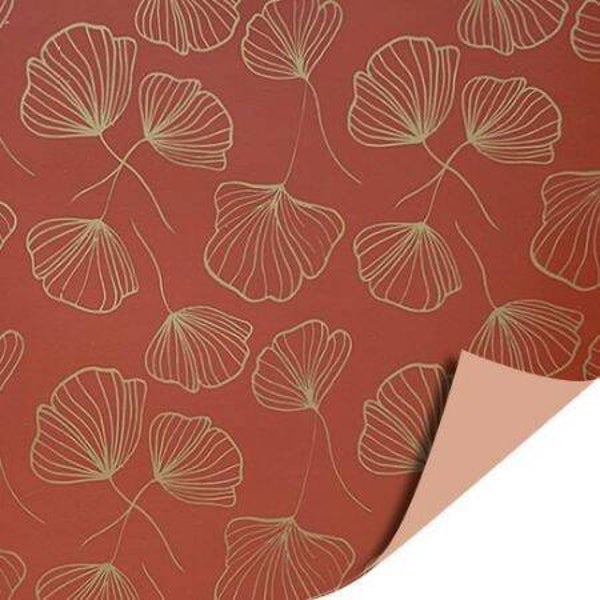 Cadeaupapier - Bloemstructuur terra / nude