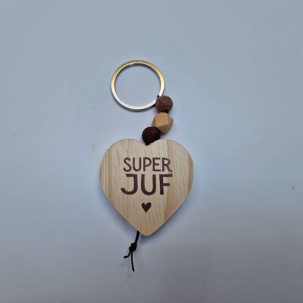 Cadeau juf - Sleutelhanger 'Super juf'