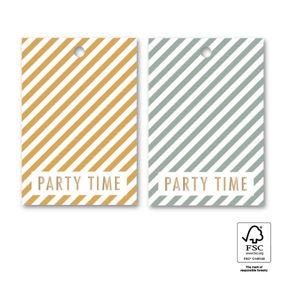 2 Labels rechthoek - Party time