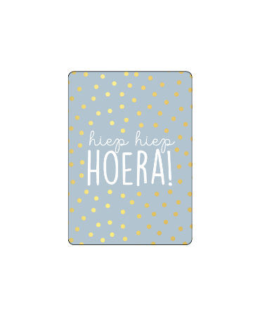 Minikaart - Hiep hiep hoera - blauw