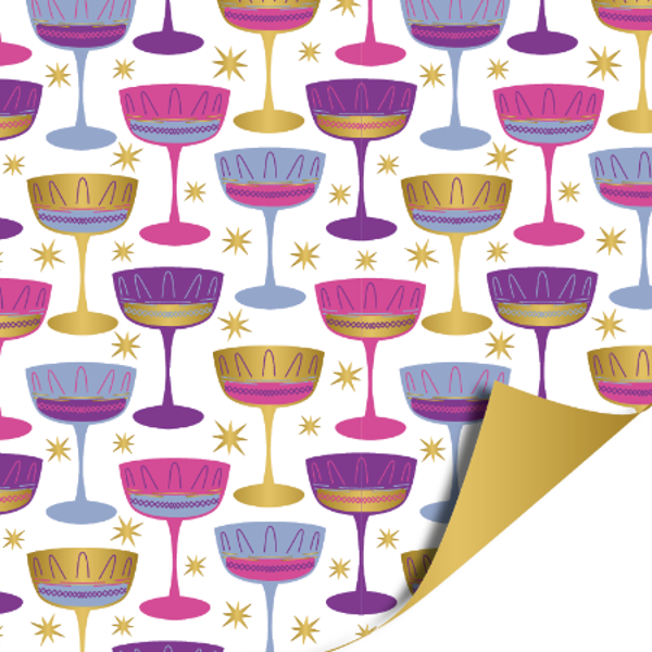 Cadeaupapier - Champagneglazen