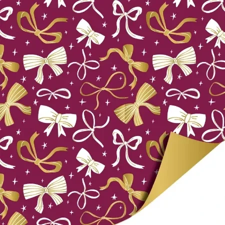 Cadeaupapier - Strikken bordeaux