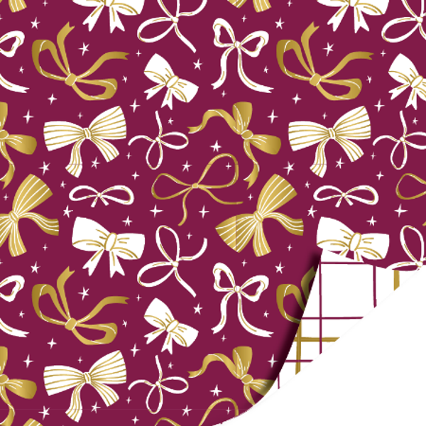 Cadeaupapier - Strikken bordeaux